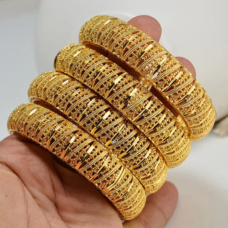 24k Gold Color Bangles For Women Gold Bracelets Wedding Party Bridal Jewelry Joias Ouro Factory Price Vint