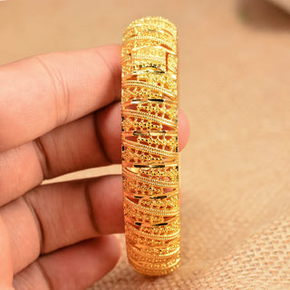 24k Gold Color Bangles For Women Gold Bracelets Wedding Party Bridal Jewelry Joias Ouro Factory Price Vint