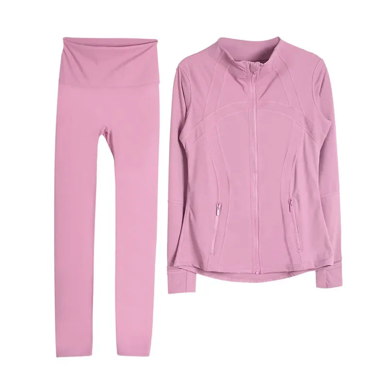 2026 Workout set Women Yoga Sets Jackets Shorts Leggings Flared Pants sets High Waist Sports Zip Up Coat Elastic