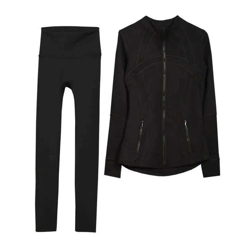 2026 Workout set Women Yoga Sets Jackets Shorts Leggings Flared Pants sets High Waist Sports Zip Up Coat Elastic