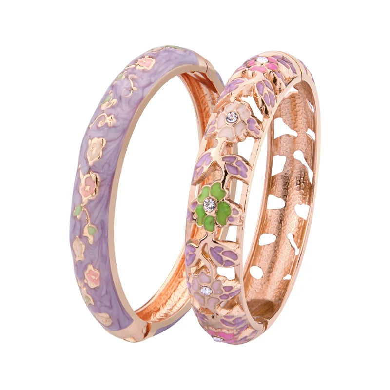 Double Bangles For Women 2PCS Female Women's Hand Bracelets African Jewelry Dubai Indian Designer Dual Bracelet Set Gifts Mother