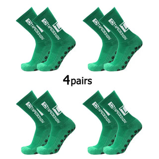 4Pairs/Lot 2024 New ANTI SLIP Tapedesign Football Socks Mid Calf Non-Slip Soccer Sport Cycling Sports Mens Sock EU38-45