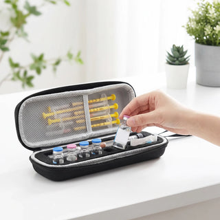 Insulin Vial Carrying Case Fridge Portable Peptide Vial Storage Box Foam Protective Hard Shell Vial Pens and Needle Organizer