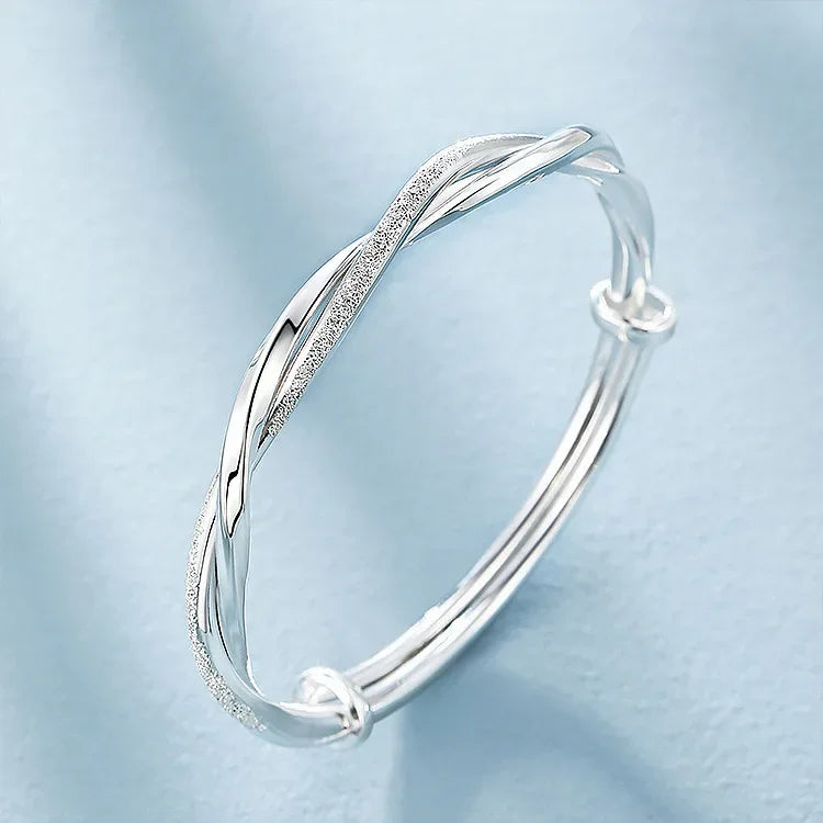 luxury designer 925 sterling silver weave bracelets Bangles for women fashion party wedding Accessories jewelry Adjustable size