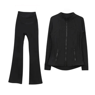 2026 Workout set Women Yoga Sets Jackets Shorts Leggings Flared Pants sets High Waist Sports Zip Up Coat Elastic