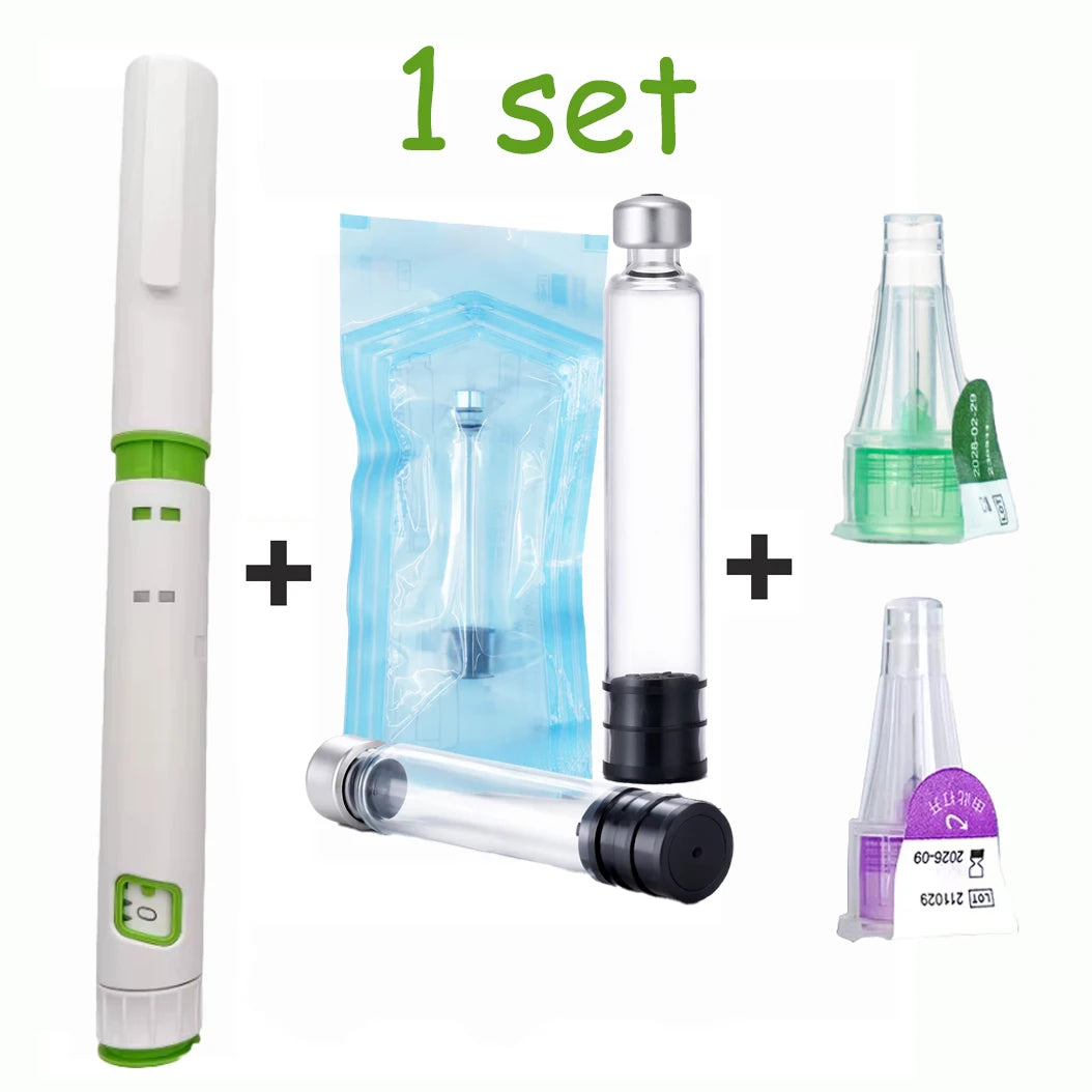 10Pcs Optional Set 5mg 10mg Dose-adjustable Peptide Pen Plastic Disposable Injection Pen With 32G 31G Needle 3ml Glass Vials