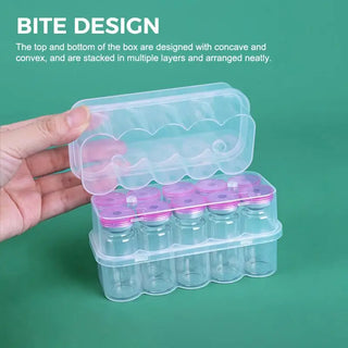 Peptide Storage Box Shock Resistant Reagent Vial Organizer Fits 3/5/7/10/20ml Vials for Professional Lab Use 1Pcs