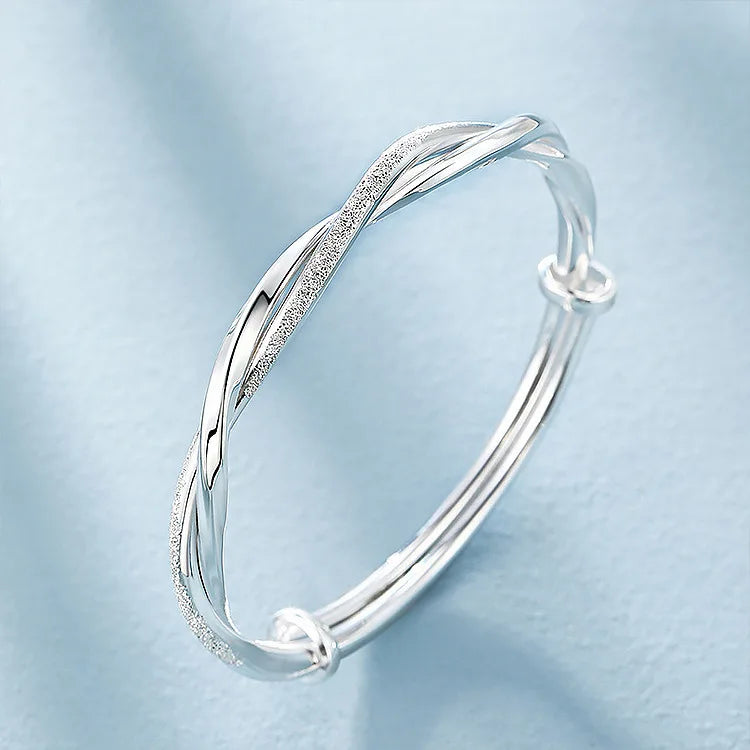 Hot 925 sterling silver elegant weave bracelets Bangles for women fashion designer party wedding engagement jewelry Adjustable