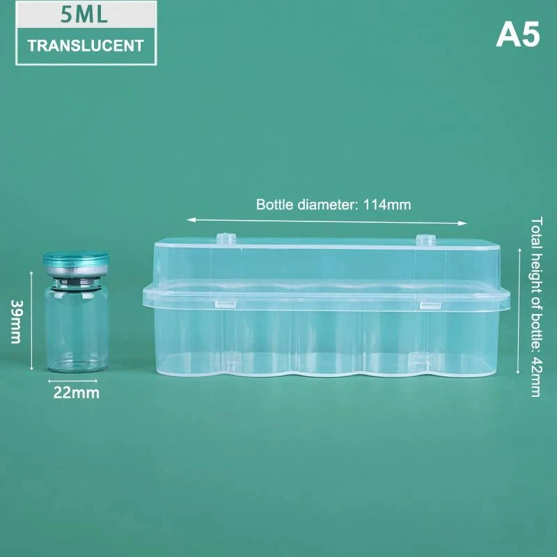 Peptide Storage Box Shock Resistant Reagent Vial Organizer Fits 3/5/7/10/20ml Vials for Professional Lab Use 1Pcs