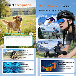 2026 New Smart Cycling Glasses 3200W Photo Pixel AI Intelligent Identification IP54 Waterproof Bluetooth 5.3 Smart Glasses