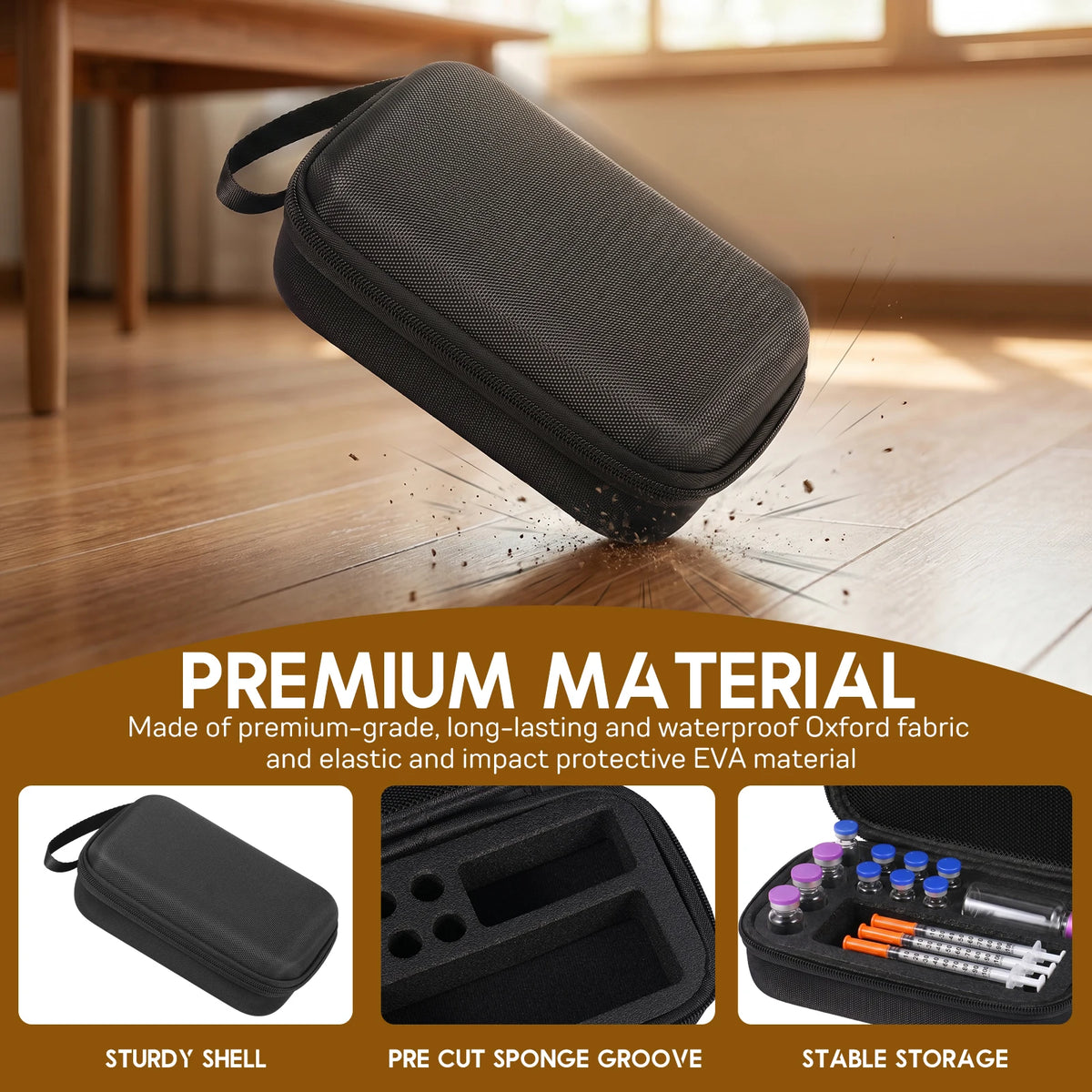 3/10/30ML Insulin Vial Storage Box Portable Travel Peptide Organizer Bag Hard Shell Fridge Freezer Tube Vials Storage Case