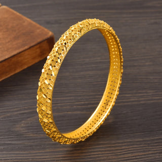 Golden Plated 65MM Fashion Europe Dubai Wedding Bangle Ethiopian High Quality Classic Nicely Cute Bracelet Women Birthday Gift