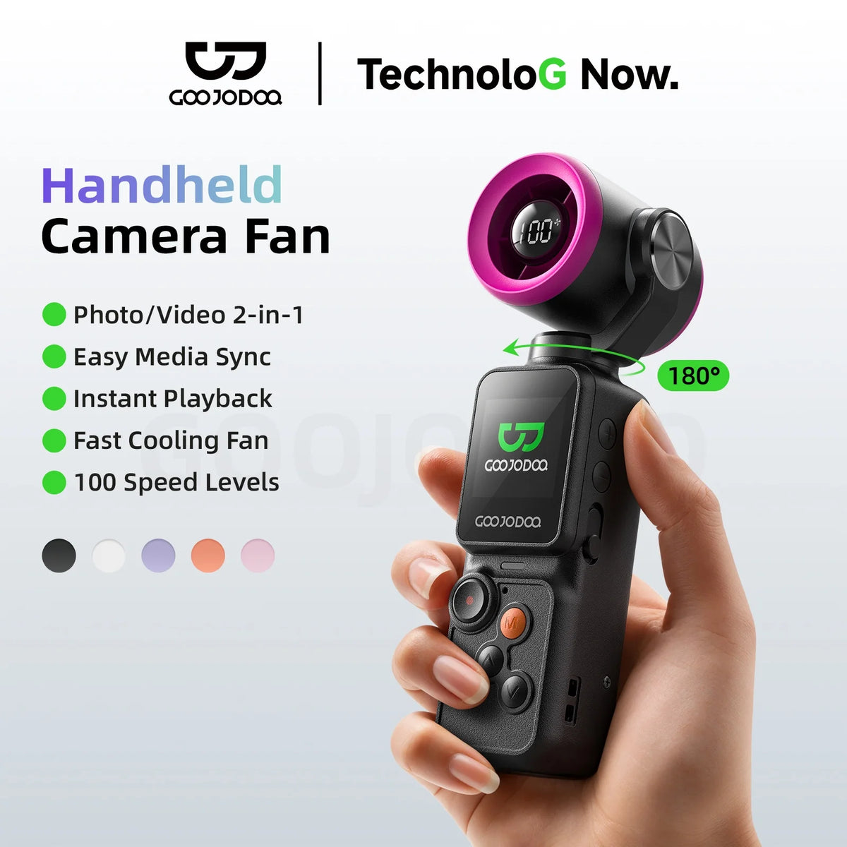 180° Adjustable Gimbal Camera Handheld Stabilized 1.3-inch Screen Mengambil Foto Dan Video with Wind High-speed Turbo Kipa