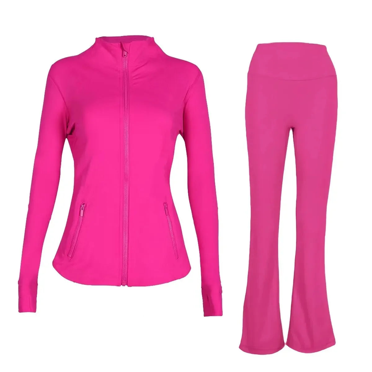2026 Workout set Women Yoga Sets Jackets Shorts Leggings Flared Pants sets High Waist Sports Zip Up Coat Elastic