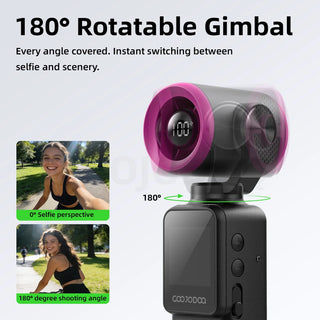 180° Adjustable Gimbal Camera Handheld Stabilized 1.3-inch Screen Mengambil Foto Dan Video with Wind High-speed Turbo Kipa