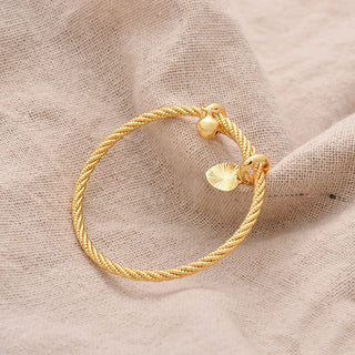 Simple Design Indian Bangles For Child Dubai Gold Color Baby Bangles Jewelry Wholesale Designer Gold Plated Copper Bracelets