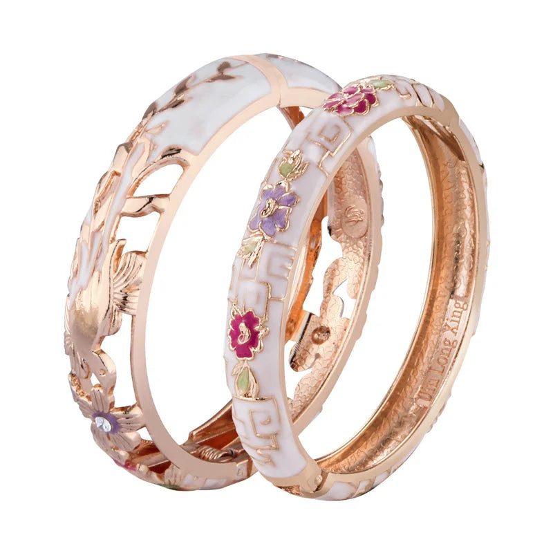 Double Bangles For Women 2PCS Female Women's Hand Bracelets African Jewelry Dubai Indian Designer Dual Bracelet Set Gifts Mother