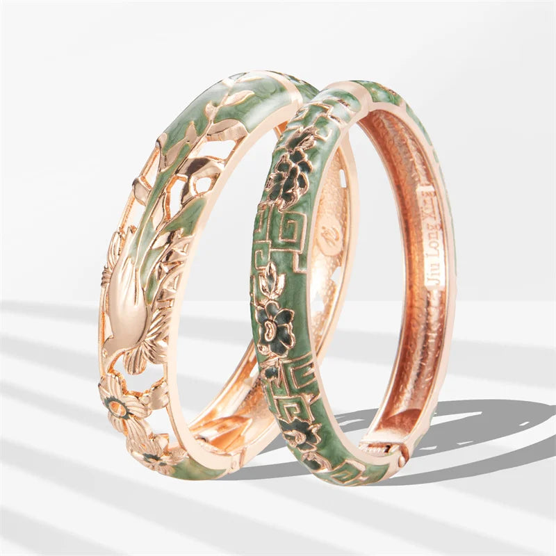Double Bangles For Women 2PCS Female Women's Hand Bracelets African Jewelry Dubai Indian Designer Dual Bracelet Set Gifts Mother