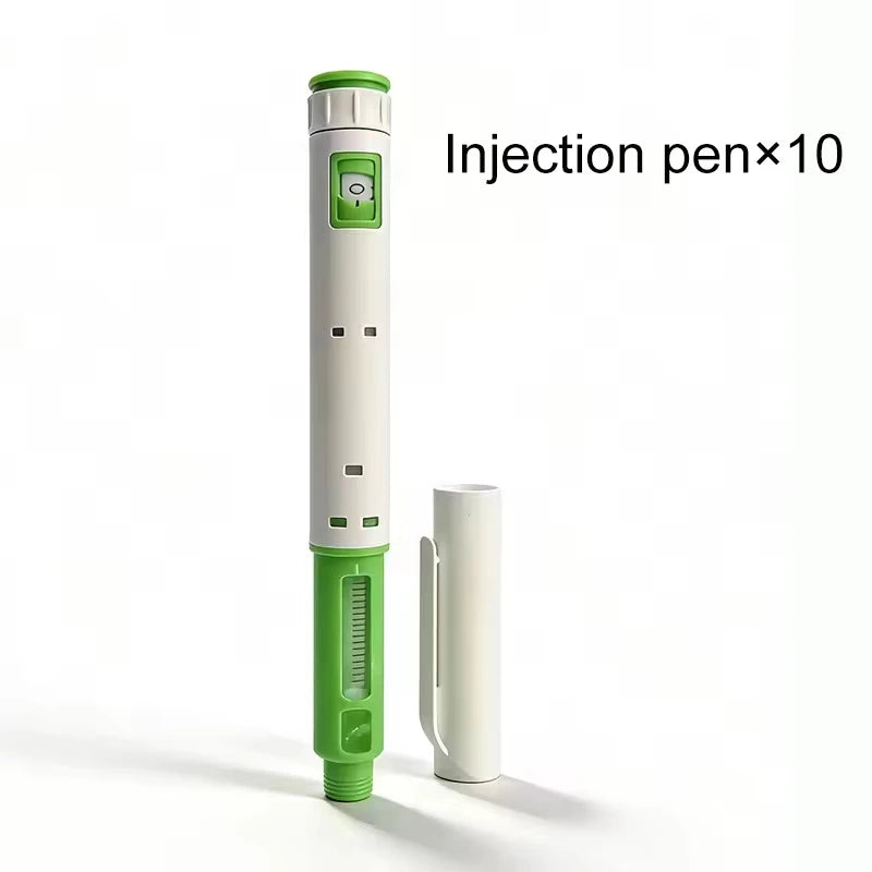 10Pcs Optional Set 5mg 10mg Dose-adjustable Peptide Pen Plastic Disposable Injection Pen With 32G 31G Needle 3ml Glass Vials