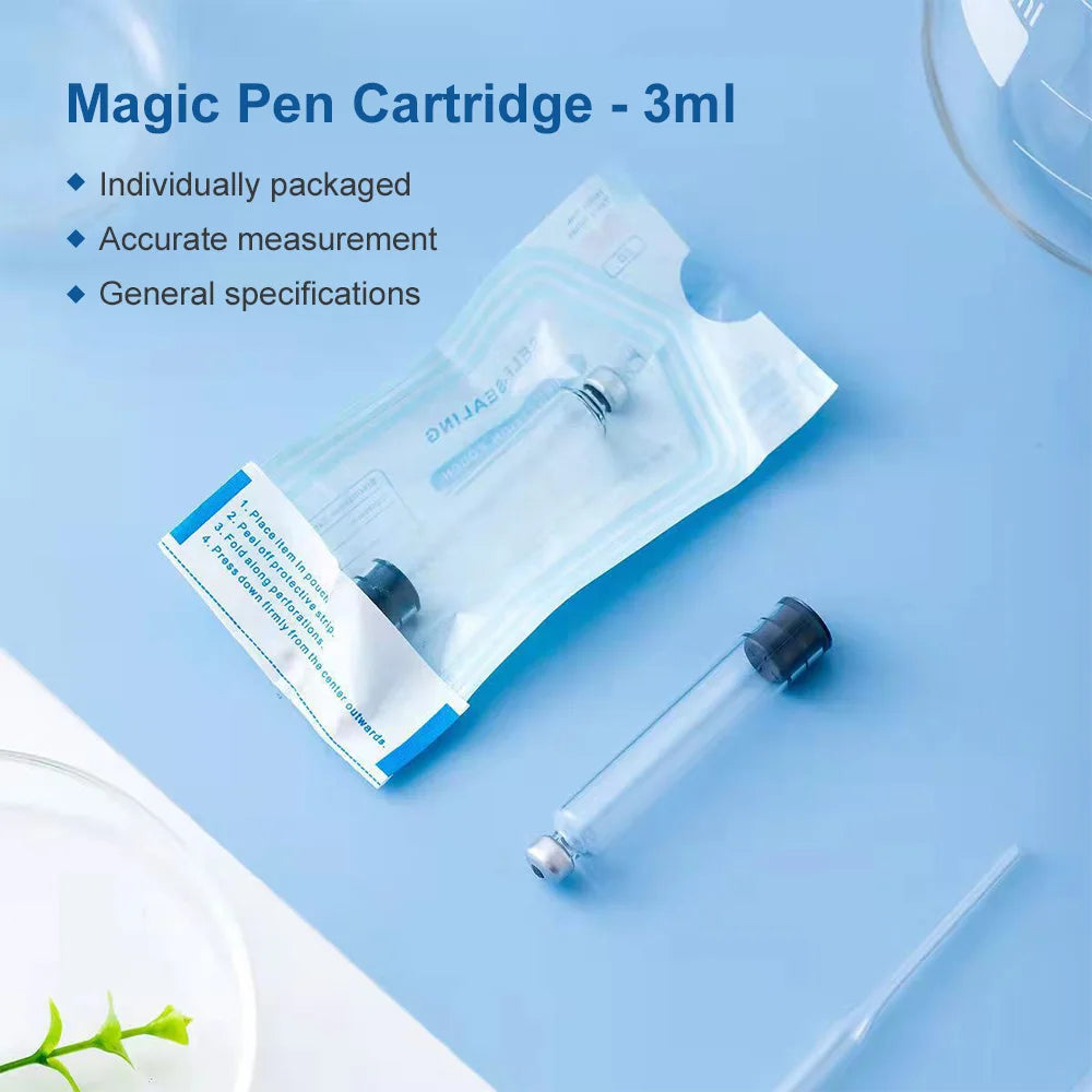 10-100 Pack 3ml Peptide Insulin Pen Cartridge, 3cc Cartridges Compatible with Reusable Injection V1 & V2 Pens, Individually Pack