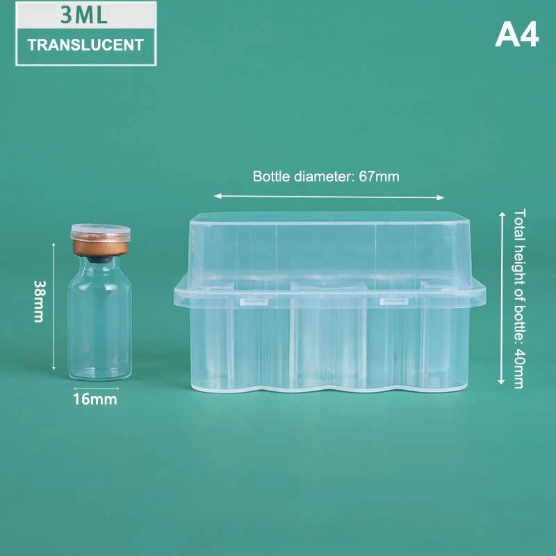 Peptide Storage Box Shock Resistant Reagent Vial Organizer Fits 3/5/7/10/20ml Vials for Professional Lab Use 1Pcs