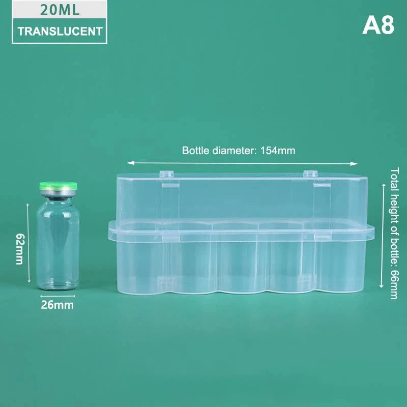 Peptide Storage Box Shock Resistant Reagent Vial Organizer Fits 3/5/7/10/20ml Vials for Professional Lab Use 1Pcs
