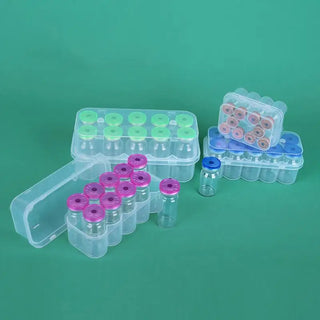Peptide Storage Box Shock Resistant Reagent Vial Organizer Fits 3/5/7/10/20ml Vials for Professional Lab Use 1Pcs