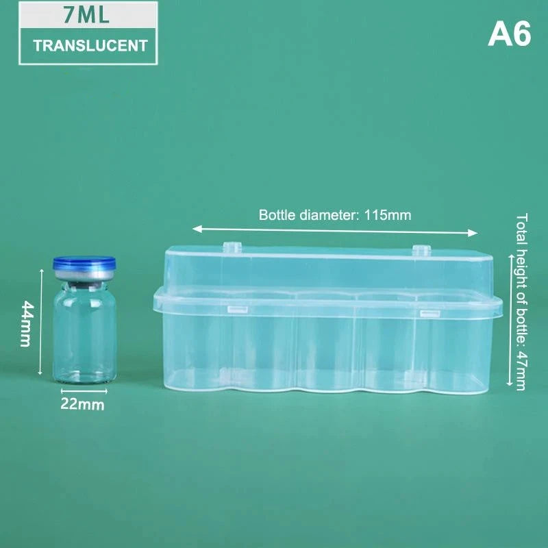 Peptide Storage Box Shock Resistant Reagent Vial Organizer Fits 3/5/7/10/20ml Vials for Professional Lab Use 1Pcs