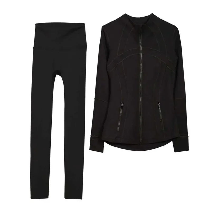 2026 Workout set Women Yoga Sets Jackets Shorts Leggings Flared Pants sets High Waist Sports Zip Up Coat Elastic