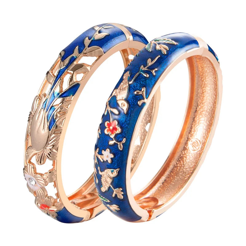 Double Bangles For Women 2PCS Female Women's Hand Bracelets African Jewelry Dubai Indian Designer Dual Bracelet Set Gifts Mother